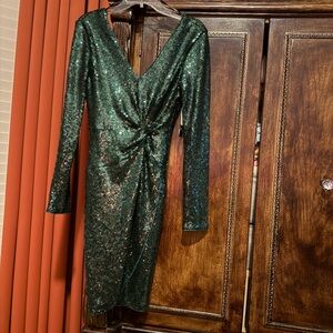 Elegant Green Sequin Dress